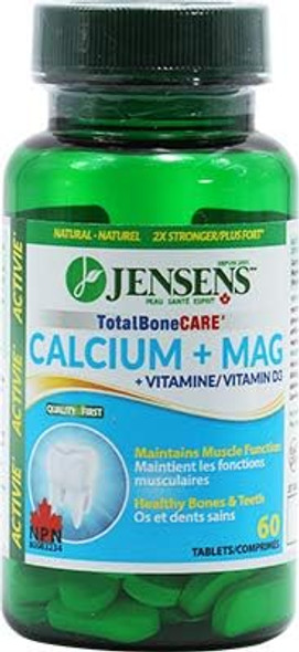 TotalBoneCare: Strong Bones & Teeth - Calcium + Magnesium by Jensens (60 tablets)