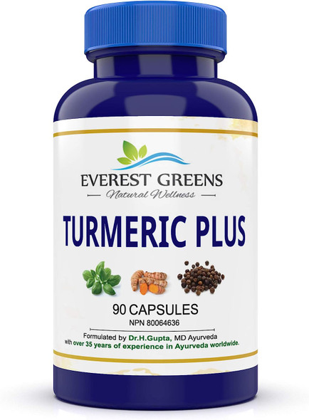 Turmeric Plus - Supports healthy joints, muscles, bones, and immune function, 90 Vegetarian Capsules