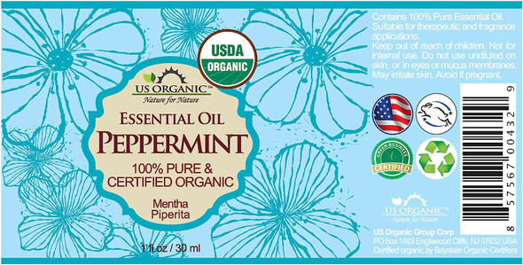 US Organic 100% Pure Peppermint Essential Oil - USDA Certified Organic (30 ml)