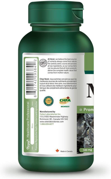 VORST Maca 500mg 90 Vegan Tablets | Supplement for Reproductive Health & Energy for Men & Women | Black Peruvian Maca Root | 1 Bottle (1 Bottle)
