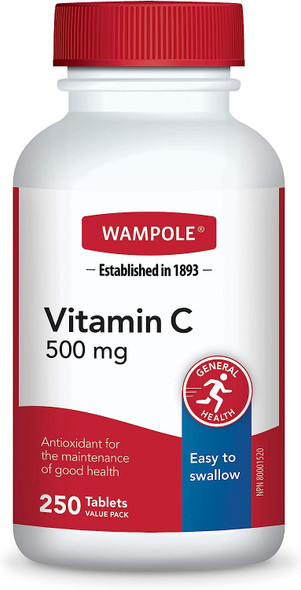 Wampole Vitamin C 500mg  Helps Support Immune Function  Value Pack  250 Tablets