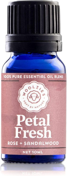 Woolzies 100% Pure & Natural Petal Fresh Essential oil Blend 10 ML | Rose & Sandalwood Therapeutic Grade Oil Blend | Use with Wool Dryer Balls or Oil Diffuser