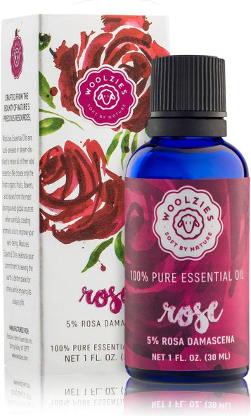 Woolzies best quality 100% natural blend of rose oil and other essential oils, therapeutic grade, 1 fl oz