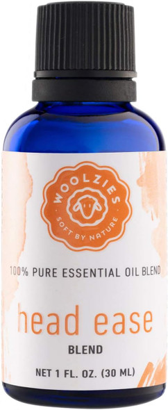 Woolzies Head Ease Essential Oil Blend, Natural Pure Undiluted Therapeutic Grade for Natural Headache, Migraine Relief, Aromatherapy, Therapeutic Grade 1 Fl Oz (30 ML)