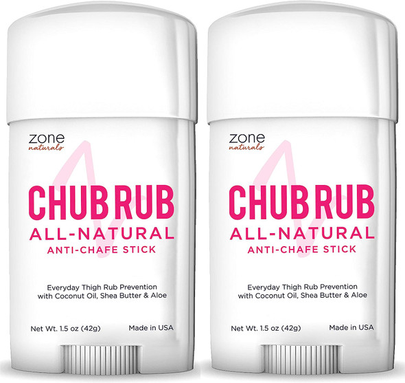 Zone Naturals 2 Pack Chub Rub Stick - All Natural Anti Chafing