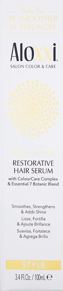 ALOXXI Restorative Hair Serum with 7 Essential Botanical Oil Blend - Hair Serum for Damaged Hair - Smoothes, Strengthens & Adds Shine - Safe for All Hair Types, 3.4 Fl. oz.
