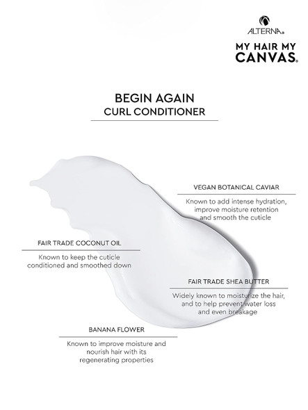 My Hair. My Canvas. Begin Again Vegan Curl Enhancing Conditioner for Curly, Wavy, and Coily Hair, 33 oz