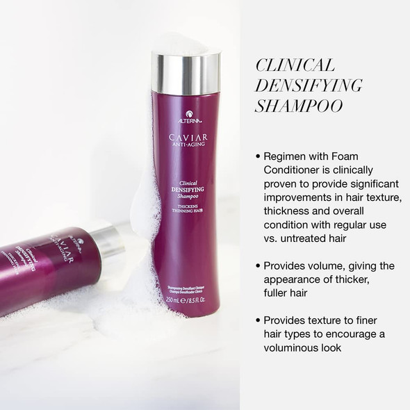 Alterna Caviar Anti-Aging Clinical Densifying Shampoo, Mousse, Scalp Treatment Regimen Starter Set | Thickens & Boosts Thinning Hair | Sulfate Free