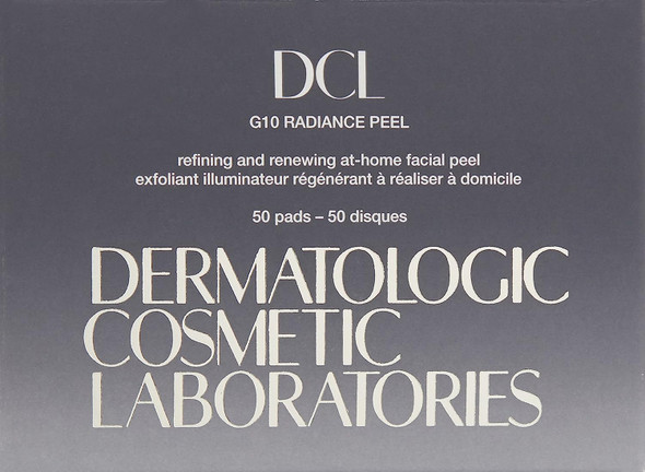 DCL Skincare G10 Radiance Peel with 10% Glycolic Acid Resurfacing pads prevents acne breakouts,blackheads and reduces fine lines and wrinkles, 50 Count
