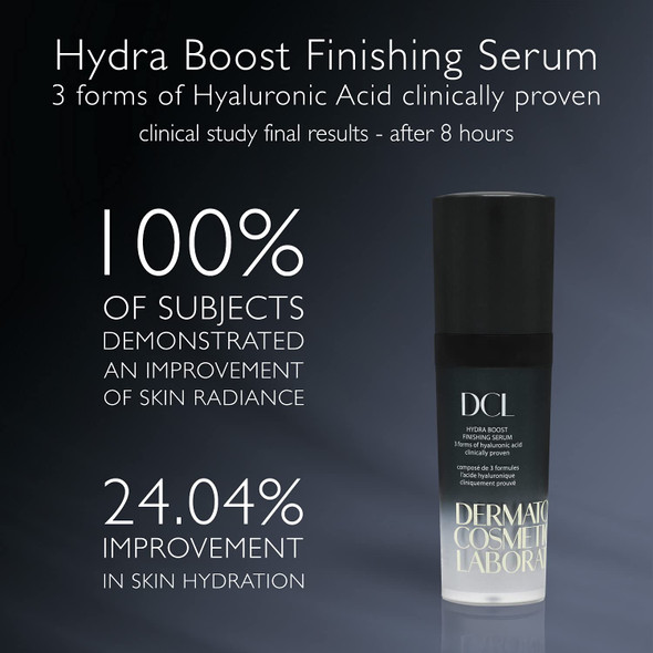 DCL Skincare Hydra Boost Finishing Serum, all 3 forms of Hyaluronic Acid Intense Hydration, Firming, Plumping, Glycerin, Vitamin B5 for dry and sensitive skin, 30ml