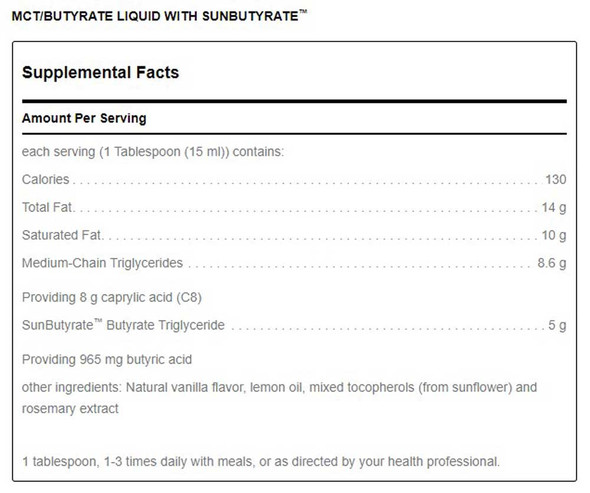 Douglas Laboratories MCT/Butyrate Liquid with SunButyrate