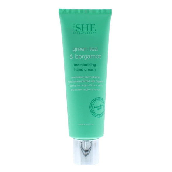 Om She Aromatherapy Green Tea & Bergamot Moisturising Hand Cream120ml