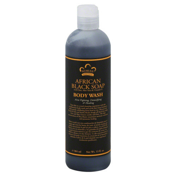Body Wash African Black Soap 13 OZ By Nubian Heritage