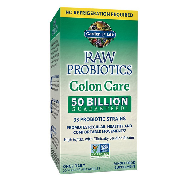 Garden of Life Raw Probiotics Colon Care (Shelf-Stable), 30 vcaps