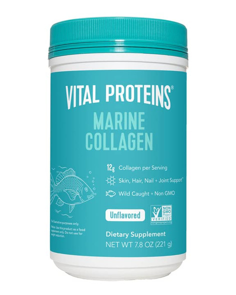 Vital Proteins Marine Collagen Peptides Powder Supplement - Hydrolyzed Collagen - Dairy and Gluten Free - 221g per Serving - 221g Canister