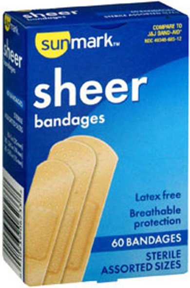 Sunmark Sheer Bandages Assorted Sizes 60 each By Sunmark