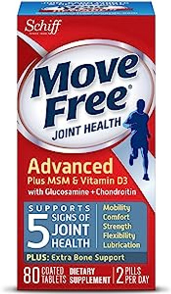 Move Free Advanced Plus MSM Vitamin D 80 Tabs By Schiff/Bio Foods