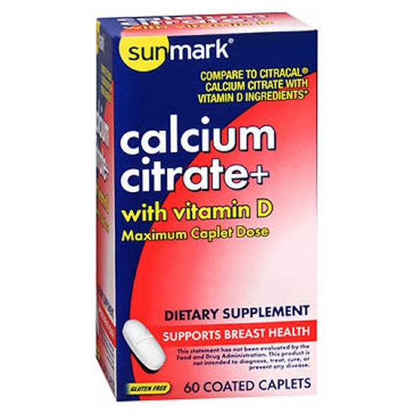 Sunmark Calcium Citrate With Vitamin D Caplets 60 Caps By Sunmark