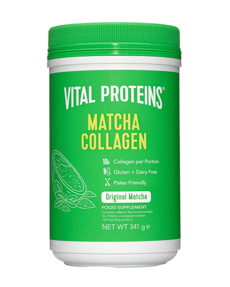 Vital Proteins Matcha Collagen Peptides Powder Supplement, L-theanine & Caffeine, Gluten & Dairy Free, Matcha Green Tea Powder, 341g, Original Flavored