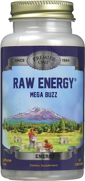 Raw Energy, Mega Buzz Timed Release 60 Caps By Premier One