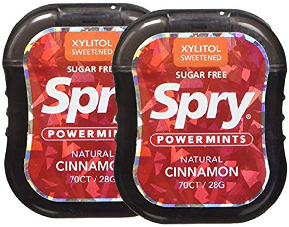 Spry Extra Strong Xylitol Power Mints Box Peppermint Cinnamon 6 Peaces By Xlear Inc
