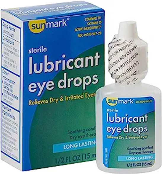 Sunmark Sterile Lubricating Tears Eye Drops 0.5 Oz By Sunmark