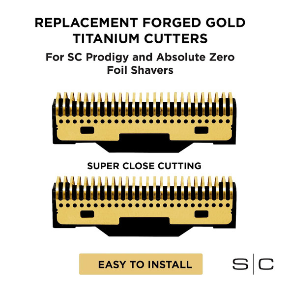 StyleCraft Gold Replacement Cutters fit Absolute Zero and Wireless Prodigy Shavers