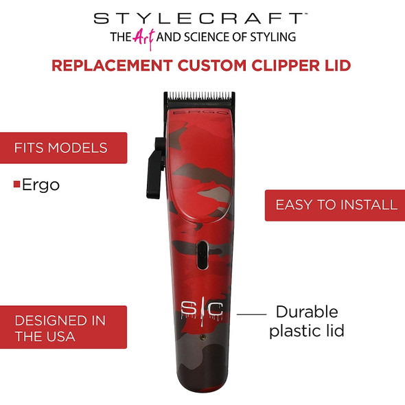 StyleCraft Replacement Camo Hair Clipper Lid Compatible with Ergo and Rogue Models