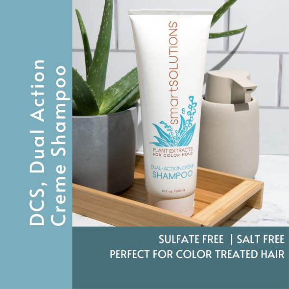 smartSOLUTIONS Dual-Action Creme Shampoo 32 oz. | Sulfate, Paraben & Sodium Chloride Free | Color Safe & Chemically Treated Hair Safe