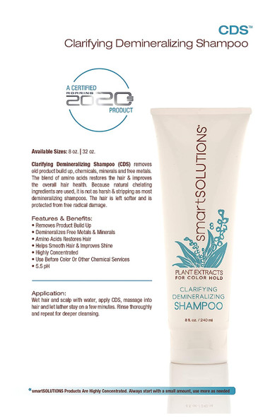 smartSOLUTIONS Clarifying Demineralizing Shampoo, 32 oz | Sulfate Free Formula | Restoration | Color Hold | Paraben-Free