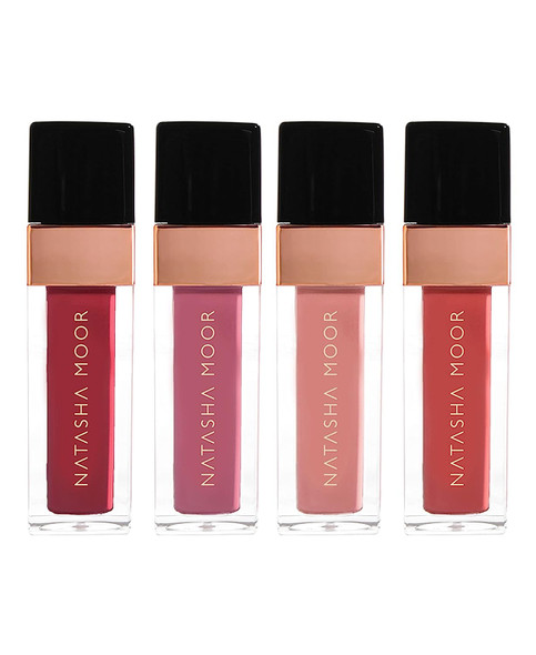 NATASHA MOOR Molten Matte Lipsticks Set of 4 - Lip Stain Long-lasting, Smudge-proof, Powerhouse Collections Cruelty Free