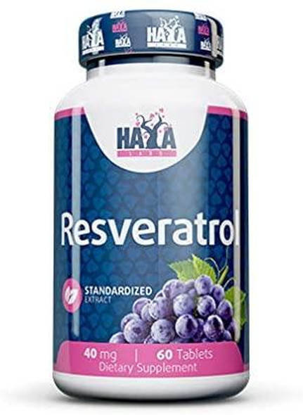 Haya Labs Resveratrol, 40mg - 60 tablets