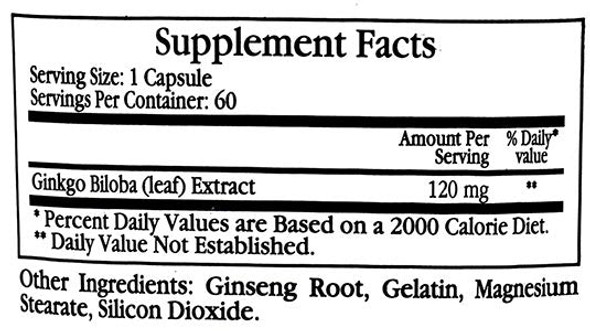 Ecological Formulas/Cardiovascular Research Ginkgo Biloba 120mg