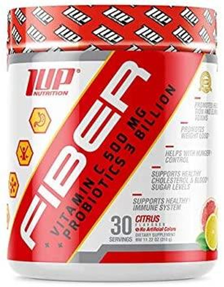 1Up Nutrition Fiber + Vitamin C + Probiotics, Citrus - 318g