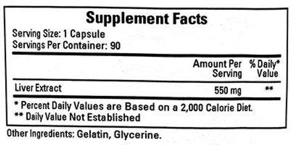 Ecological Formulas/Cardiovascular Research Liver Extract (Lyophilized 550mg)