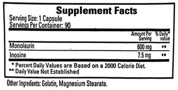 Ecological Formulas/Cardiovascular Research Monolaurin 600mg