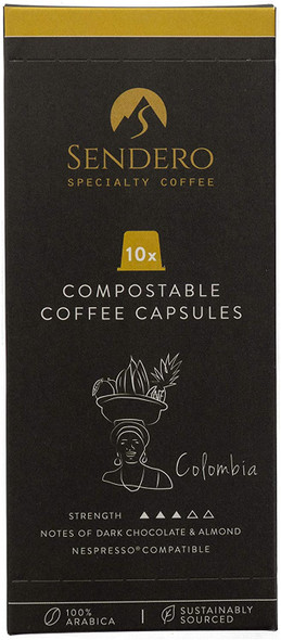Sendero Specialty Coffee Compostable Coffee Capsules Colombia 10caps