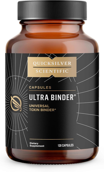 Quicksilver Scientific Ultra Binder Capsules Activated Charcoal Bentonite Clay Gut Health Supplement for Detox and Digestive Health  Active Cleansing Support Powder 120 Capsules