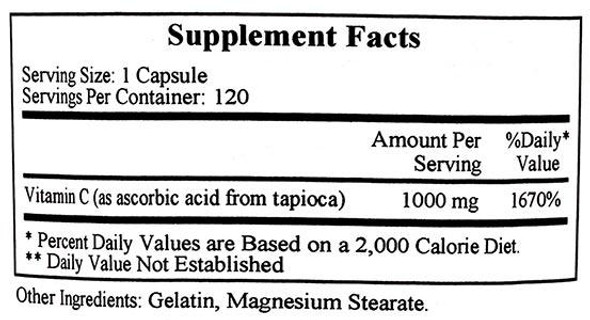 Ecological Formulas/Cardiovascular Research Vitamin C-1000 (non-corn)