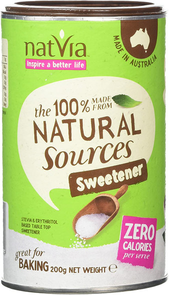 Natvia 100 % Natural Sweetener Canister 200g
