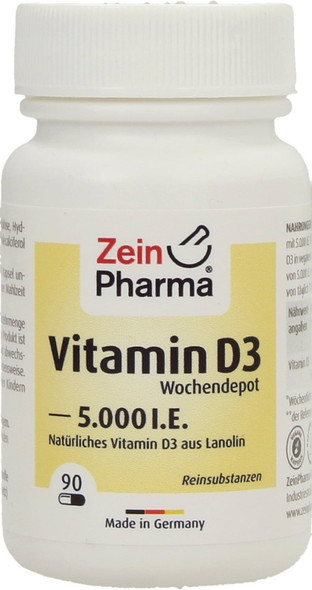Zein Pharma Vitamin D3, 5000 IU - 90 caps