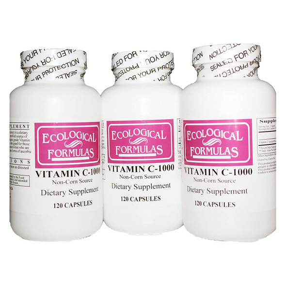 Ecological Formulas Vitamin C from Tapioca for Sensitive Stomachs Super Convenient 3-Pack