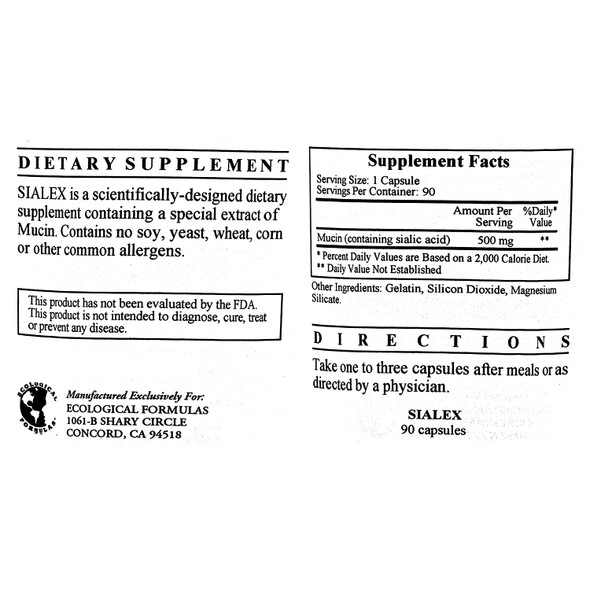 Sialex 90 Capsules - 2 Pack - Ecological Formulas/Cardiovascular Research