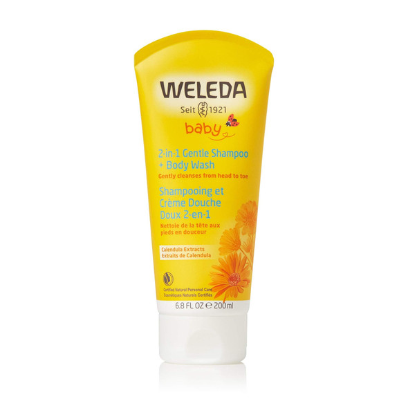 Weleda Calendula Baby 2-in-1 Gentle Shampoo and Body Wash, 6.8 Fl Oz