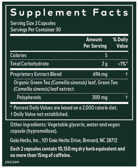 Gaia Herbs Green Tea Capsules