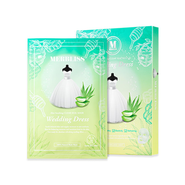 MERBLISS Wedding Dress Aloe Honey Soothing Clear Seal Mask 5ea