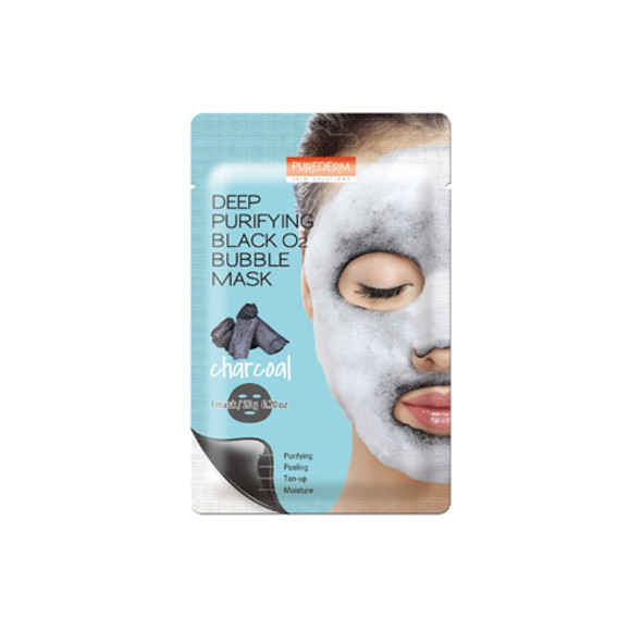 PUREDERM Deep Purifying Black O2 Bubble Mask Charcoal 20g