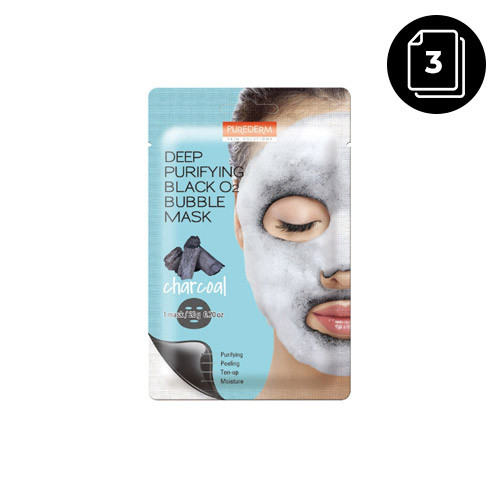 PUREDERM Deep Purifying Black O2 Bubble Mask Volcanic 2 | Buy at