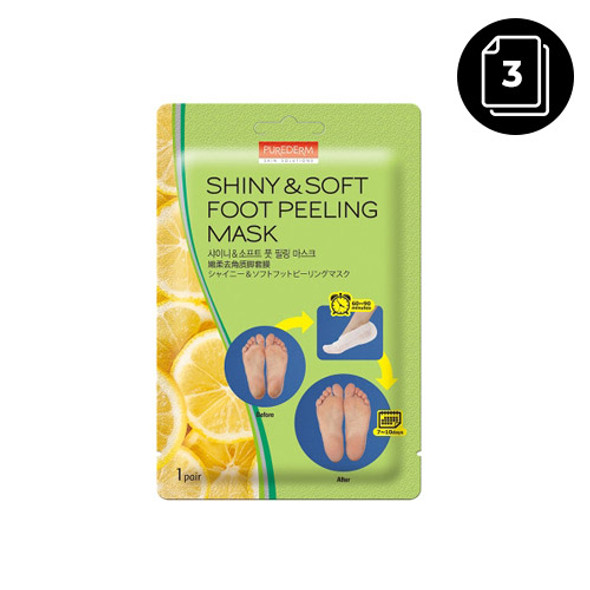 PUREDERM Shiny & Soft Foot Peeling Mask 1pair*3ea