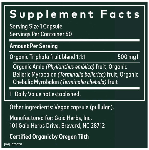 Gaia Herbs Triphala Fruit